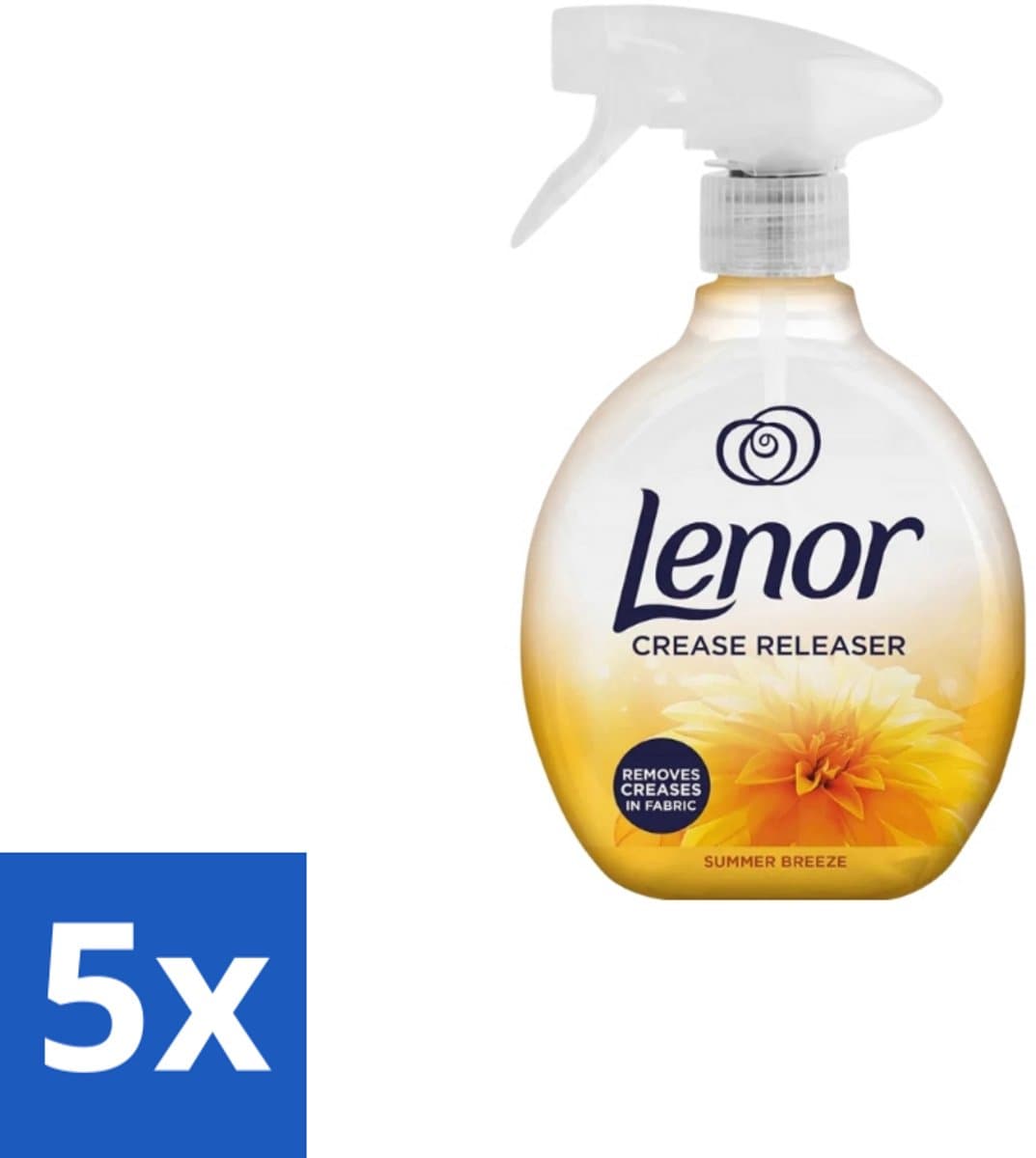 5 x Lenor – Crease Releaser Spray – Summer Breeze – Kreukverwijderaar & Textielverfrisser – 500 ml - Voordeelverpakking - 5 stuks — afbeelding 1