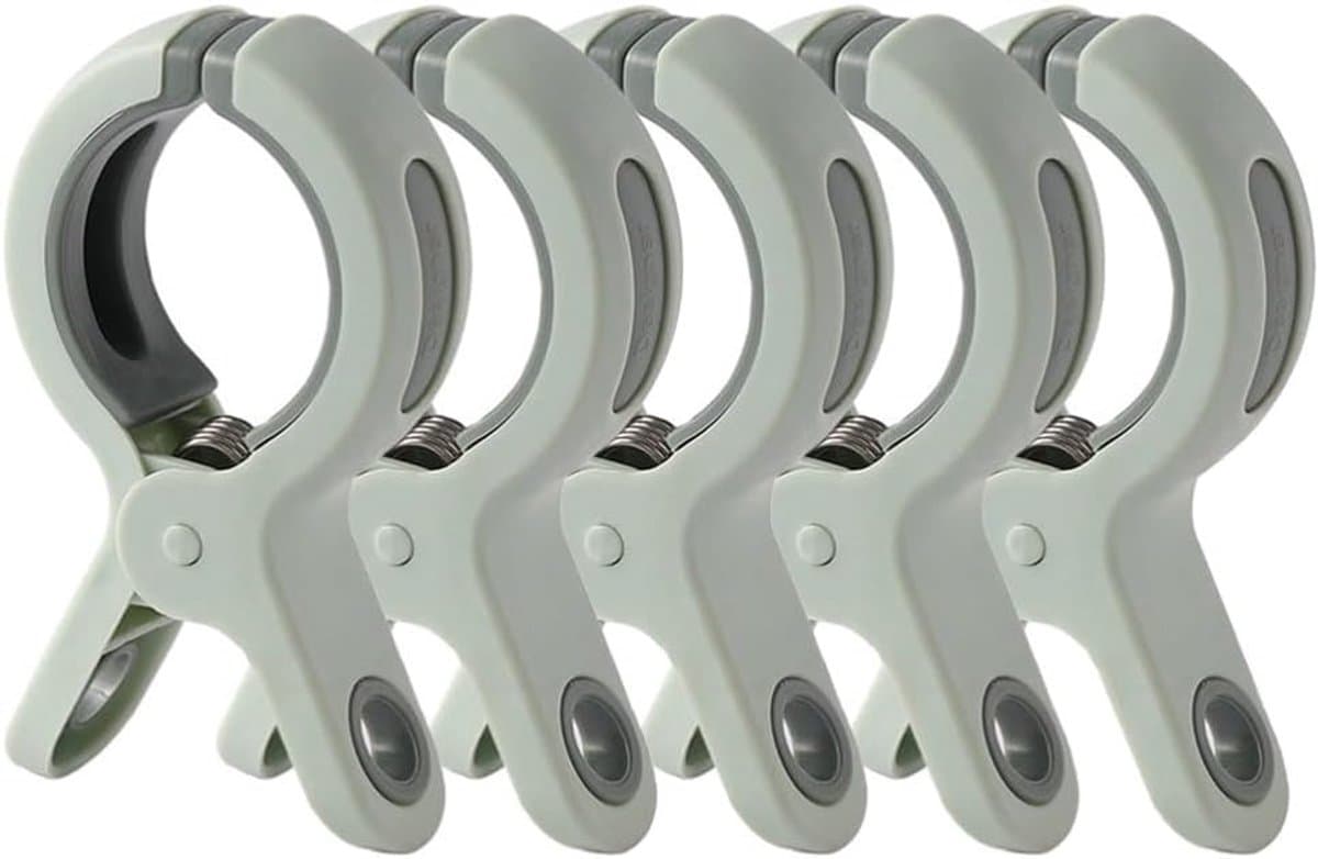 6 stuks Strandhanddoekclips - Plastic Quiltclips - Knijpers - Grote Wasknijper Handdoekknijpers - Winddicht - Groen - Voor dagelijks wasgoed, strandhanddoek, badhanddoek, beddengoed en dikke kleding — afbeelding 1