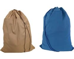 Bluvardi katoenen waszakken set van 2 stuks - XXL - bruin -indigo