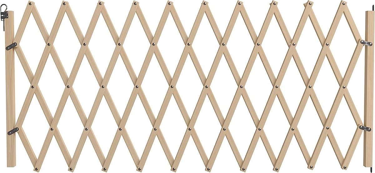 SnelShoppen - Uitrekbare Sluiting voor Huisdieren van Hout 0.60 tot 2.3 Meter - Ideaal voor Tuin, Camping en Binnengebruik — afbeelding 1
