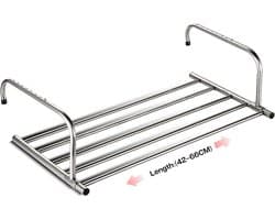 ZRNS® Droogrek Deur - Hangend Wasrek - Handdoekrek Badkamer - Ook voor Balkon of Radiator - Uittrekbaar 42-66 cm