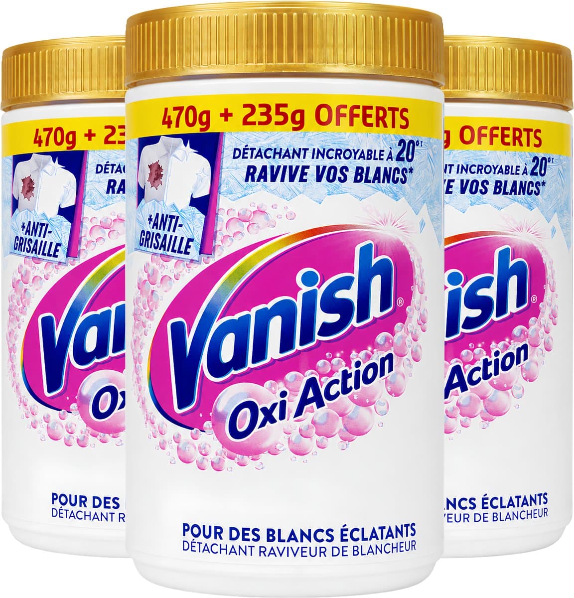 Vanish Oxi Action Whitening Booster Poeder - Vlekverwijderaar Voor Witte Was - 3x705g - Voordeelbundel — afbeelding 1