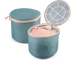 2 Stuks Waszakken voor de Wasmachine, 15 x 15 cm Ondergoed Waszak met Verborgen Rits, Herbruikbaar voor Bh's, Sokken en Reizen