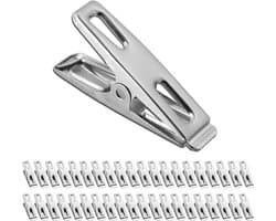40 Stuks Kledingknijpers van RVS, Winddichte Klemmen voor Wasgoed, Snackzakken en Foto's in Huis, Keuken en Kantoor (4.5cm)