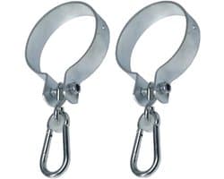 Swingklemmen set van 2 - Ø 10 cm - gegalvaniseerd staal - ideaal voor ronde houtblokken - ShopVlot