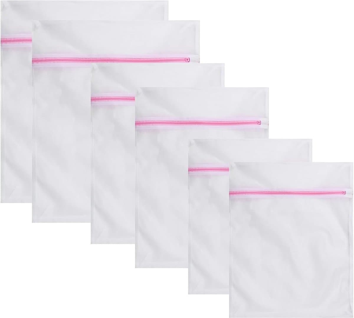Waszakken set van 6 - Mesh stof - Eco-vriendelijk en duurzaam - Voor kleding en ondergoed - ShopVlot — afbeelding 1