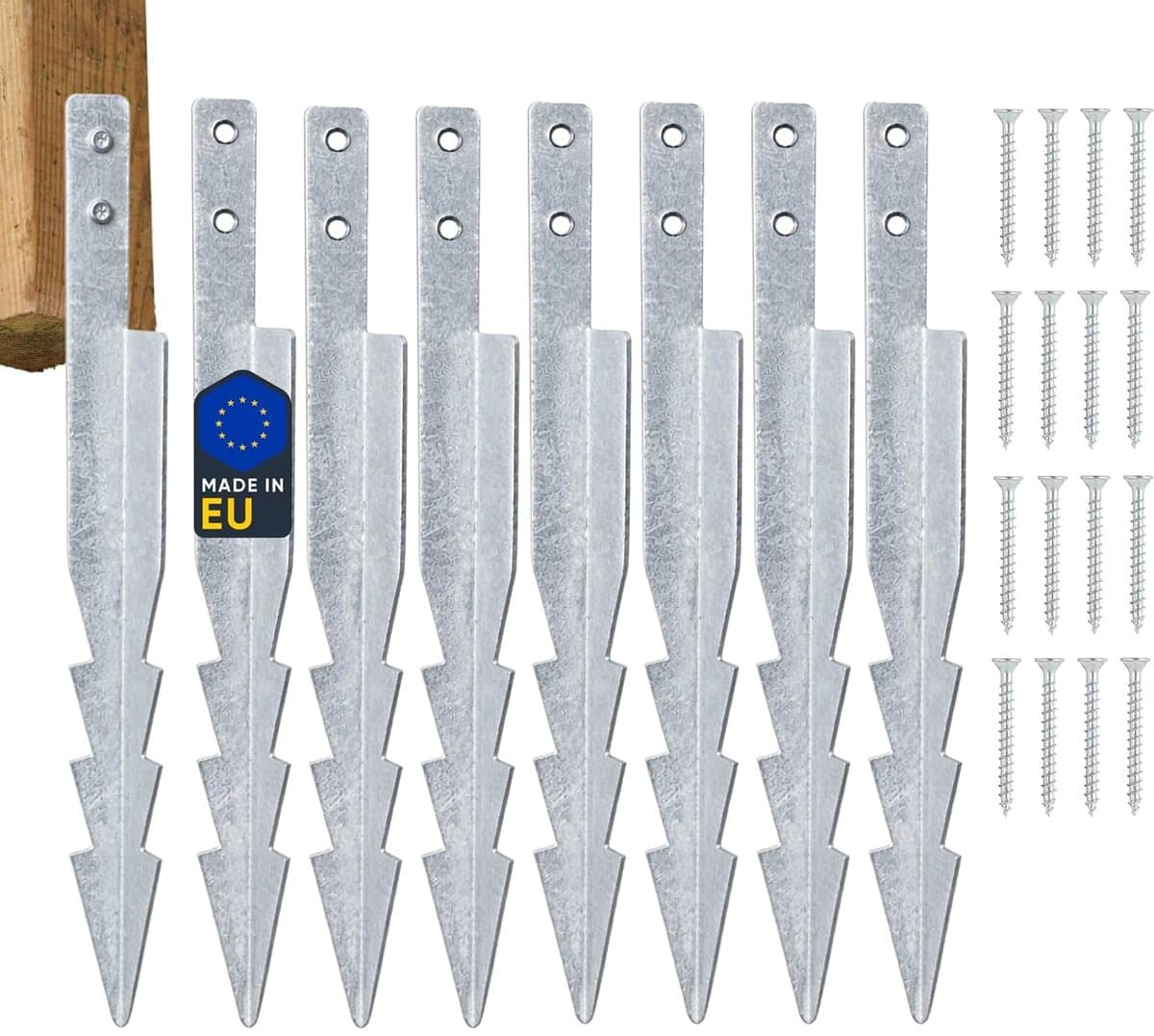 Grondankers set van 8 - 44 cm - gegalvaniseerd staal - extra sterke bevestiging voor speeltoestellen - ShopVlot — afbeelding 1