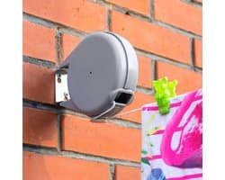 Kledinglijn retractabel 12 m - roestvrij staal - UV-bestendig - ideaal voor buitengebruik - SnelShoppen