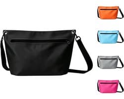 Tas voor buiten, 6 l, lichte droogtas met verstelbare schouderriem, geschikt voor kamperen, wandelen, strand, kajakken, zwemmen, Zwart, Waterdichte tas