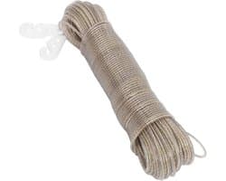 Waslijn voor buiten - Touw voor drogen - Kleding drogen - Stalen kern - 50 meter - Transparant