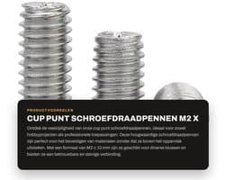 Madenschroeven M2 x 10 mm - Roestvrij Staal - 100 Stuks - Bevestigingselementen - Kruiskopschroeven - Hoogwaardige Kwaliteit - Schroefdraadpennen