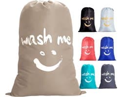 Grote Reistas voor Wasgoed, Trekkoord Waszak voor Gezinnen, Duurzaam Nylon met Smiley Patroon, Ideaal voor Reizen en Universiteit, 120L Capaciteit