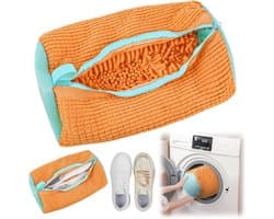 Multifunctionele waszak voor schoenen, herbruikbare waszak voor sneakers, beschermt schoenen en wasmachine, geschikt voor alle types schoenen (oranje kleur)