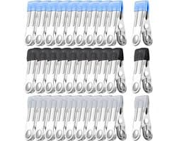 Metalen Kledingclips - Wasknijpers RVS - Wasgoed Drogen - Antislip Siliconen - 30 Stuks - Mix Kleuren