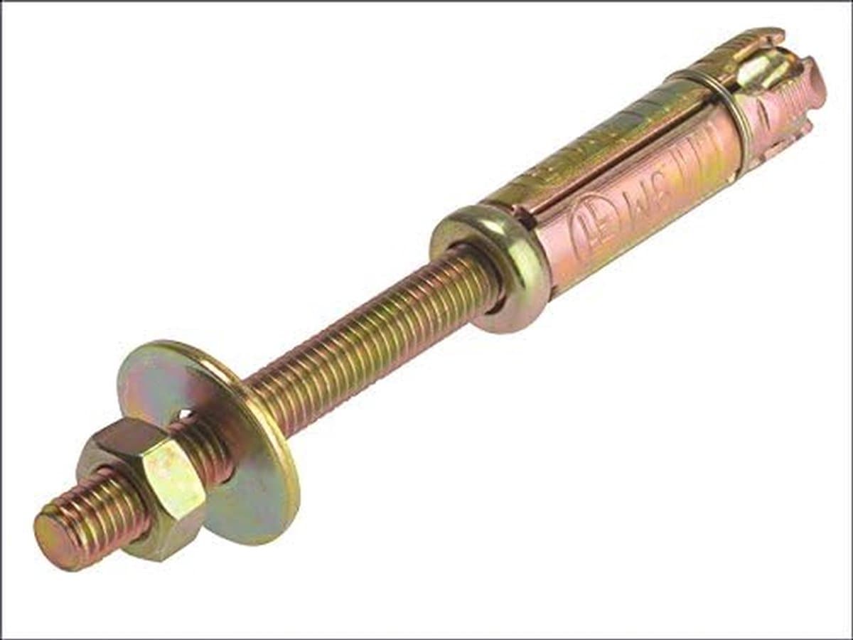 Metselwerk Anker Bout - Steenanker Bevestiging - Zware Bevestigingen - Viervoudige Uitbreiding - M10 x 90mm - Zinkgeel — afbeelding 1