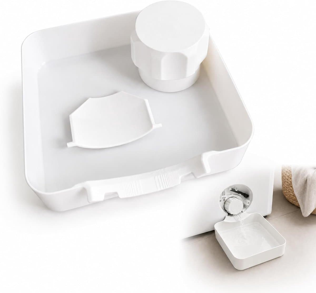 3 Stuks Afvoerbak voor Wasmachines - Lekbak voor Wasmachines - Wasmachine Opvangbak - Eenvoudige Installatie - Voor Wasmachine en Vaatwasser - Voor Kelders, Appartementen, Stacaravans, Garages en Huurwoningen - Wit — afbeelding 1