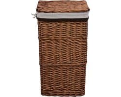 Wasmand – Wasbox – Wassorteerder – Opbergmand – Waszak – Handgevlochten Wilgentakken – Ruime Inhoud 43x34x57,5 cm
