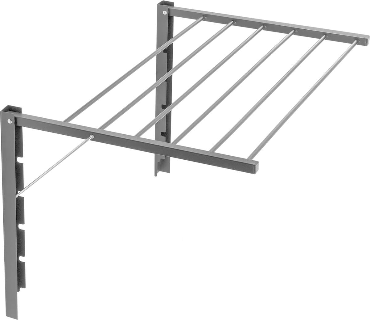 Droogrek - Opklapbare badkamerdroger aan de muur gemonteerd - 70 cm Zilver — afbeelding 1