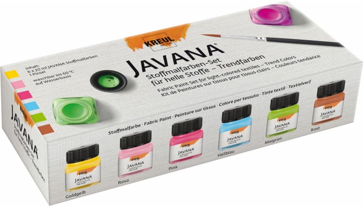 Javana textielverf set – Sunny kleuren – Voor lichte stoffen — afbeelding 1