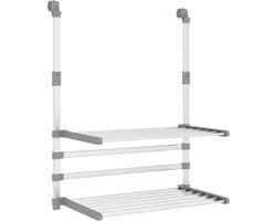 vidaXL - Droogrek - voor - balkon - 54x25x42 - cm - aluminium — afbeelding 1