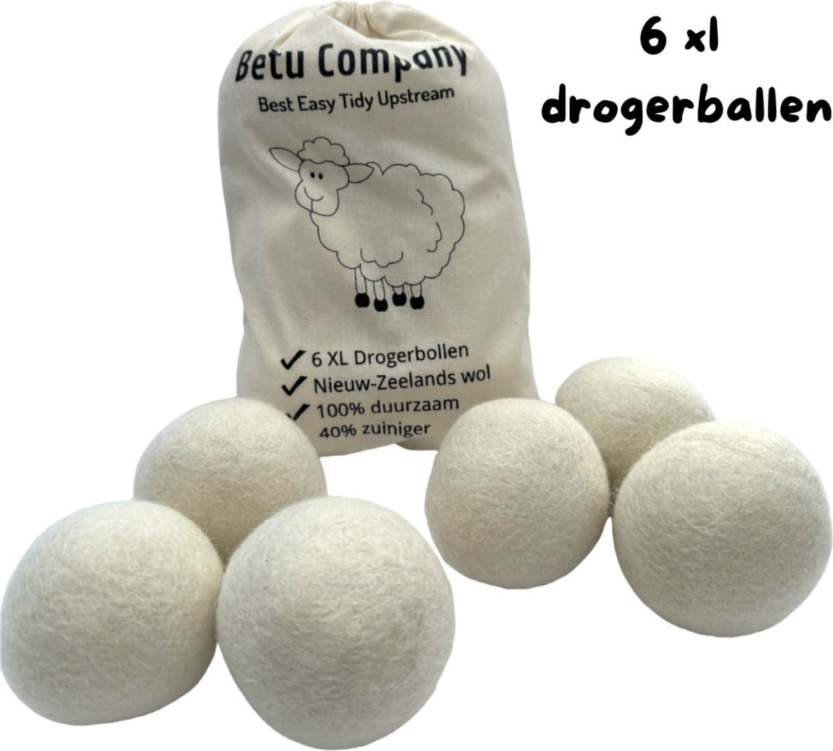 Betu Company Drogerballen - Eco Drogerballen - Wasverzachter Alternatief - Energiebesparende Drogerballen — afbeelding 1