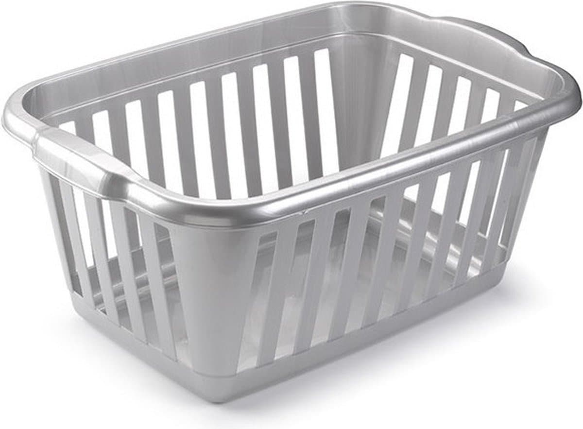Plasticforte Wasmand - grijs - kunststof - 40 liter - 60 x 40 x 26 cm - manden voor wasgoed - huishouden - opbergmand — afbeelding 1