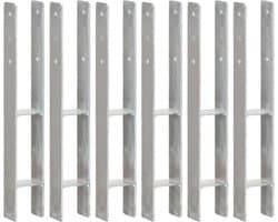 vidaXL - Grondankers - 6 - st - 8x6x60 - cm - gegalvaniseerd - staal - zilverkleurig