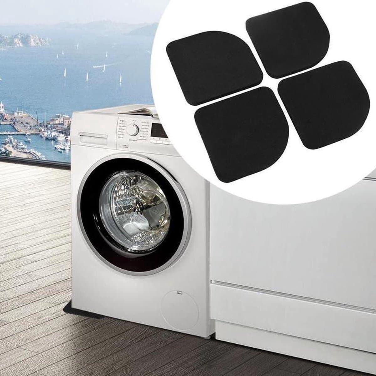 Trillingsdempers Voetjes – Wasmachine – Droger – Anti Trillen – Vier stuks — afbeelding 1
