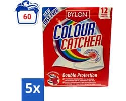 Dylon - Colour Catcher - Voorkomt doorloop van Kleuren - 12 Doekjes - Bulkverpakking - 5 stuks