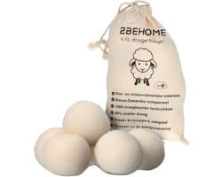 Drogerballen Voor Wasdrogers - 6 Stuks - Gemaakt van 100% Nieuw-Zeelandse Schapen Wol - Wasdrogerballen - Droogballen - Droger Ballen - Dryer Balls - Wit