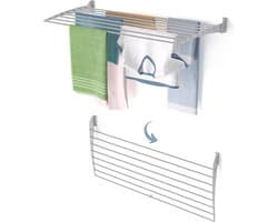 Foxydry Fold 116 cm DOWN - wasdroogrek wandmontage clicksysteem - neerwaartse sluiting - 116 x 50 x 10 cm