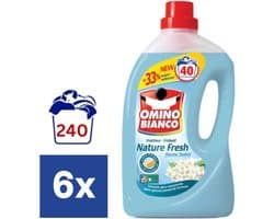 Omino Bianco Nature Fresh Vloeibaar Wasmiddel (Voordeelverpakking) - 6 x 2 l (240 Wasbeurten)