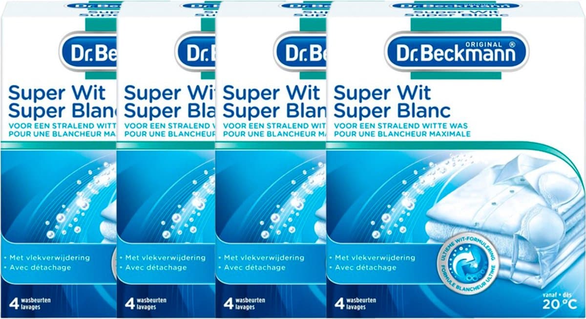 Dr. Beckmann - Super Wit - 4x160 Gram - Vlekken Verwijderaar - Combi-Pack — afbeelding 1