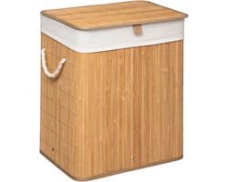 5Five Wasmand van bamboe - 60 liter - 41 x 30 x 50 cm - met deksel — afbeelding 1