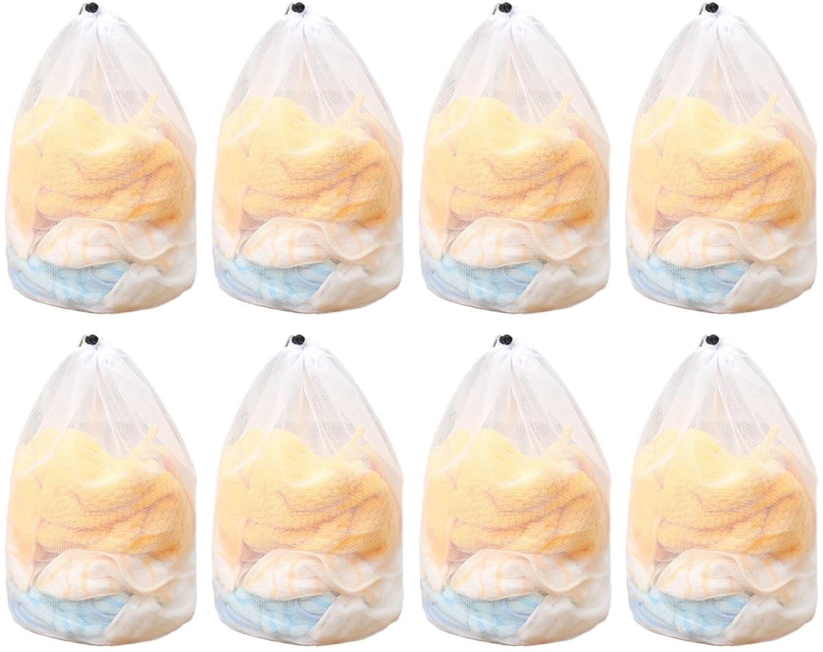 IMPERATORIS® Waszakjes voor Wasmachine - Bescherming voor Fijne Was en Schoenen - Mesh Wasnet met Rits - Voorkomt Slijtage - Set van 8 - Wit - 40 x 30 cm — afbeelding 1