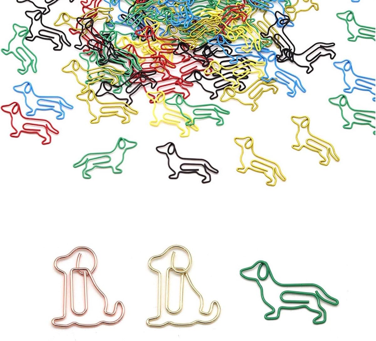 80 Kleurrijke Paperclips in Leuke Honden Vorm voor Kantoor en School — afbeelding 1