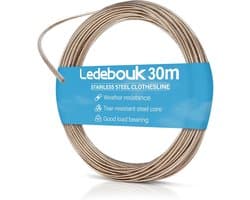 Wäscheleine 30 Meter Extra Stark mit Stahlkern – Flexible und Reißfeste Wäscheleine für Garten, Camping und Outdoor