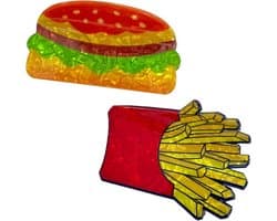2 stuks Haarclips in Voedselvorm - Hamburger en Friet Klauwclip Set — afbeelding 1