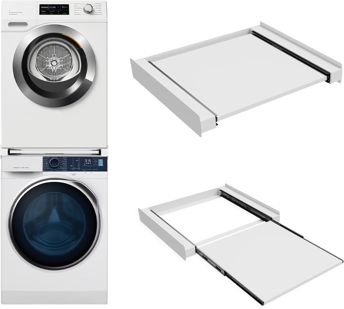 Heimate® Tussenstuk Wasmachine Droger - Stapelkit Wasmachine Droger - Stapelkit - Premium Stapelkit - Universeel - Wit — afbeelding 1