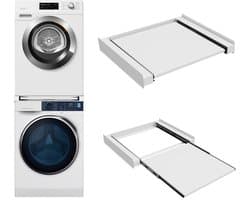 Heimate® Tussenstuk Wasmachine Droger - Stapelkit Wasmachine Droger - Stapelkit - Premium Stapelkit - Universeel - Wit