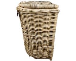 MigoStyling - Wasmand - Halrond - Naturel - Met deksel - Riet - Rotan - Hoogte 60 cm - Uitneembare waszak