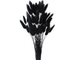 Gedroogde Bloemen, 45 cm, 60 Stuks, Gedroogde Natuurlijke Pampasgras, Planten, Pluizige Droogbloemen Geschikt voor Bruiloften in Bohemian-Stijl Verjaardagsfeestjes (Zwart)
