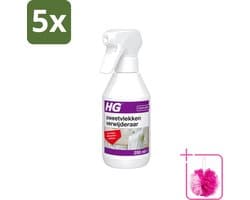 5 x HG - Wasruimte - Zweetvlekkenverwijderaar - Tegen Deodorantvlekken - 250 ml - Bulkverpakking - Zweetvlekken verwijderen - Douchemop - Gele vlekken verwijderen
