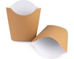 Frietzakjes - Bruin - 165 g - Gerecycled Karton - Voor Afhaalverkoop