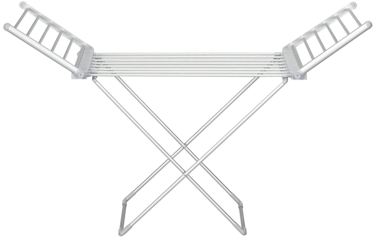 Elektrisch wasrek met 2 uitschuifbare zijvleugels- frame van aluminiumlegering - 144x53x91 cm- handig elektrisch verwarmd wasrek-duurzaam en lichtgewicht-multifunctioneel droogrek voor kleding-dekens en linnen thuis — afbeelding 1