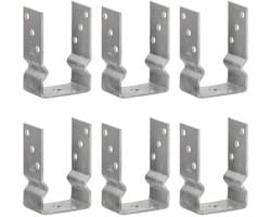 vidaXL - Grondankers - 6 - st - 9x6x15 - cm - gegalvaniseerd - staal - zilverkleurig