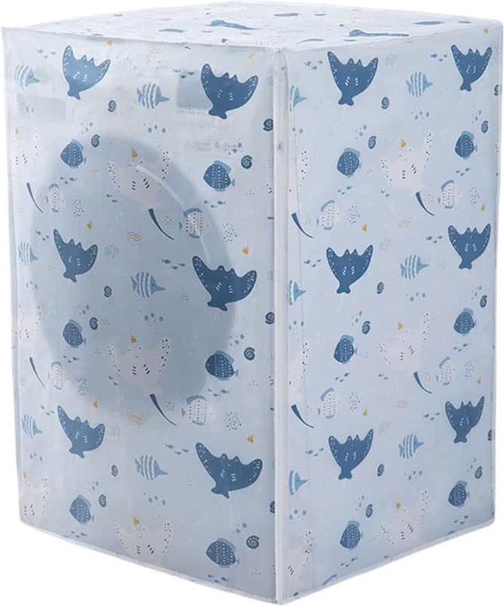 IBBO Shop - Wasmachine hoes - Wasmachine hoover - Wasmachine beschermer - Wasmachine overtrek - Waterdichte bescherming - Wasdroger beschermhoes - Hoes Cactus - tot 9 Kg - 63 x 62 x 85 cm - licht blauw — afbeelding 1