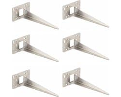 Novatool 6 x tuinpennen 10 x 6 x 18 cm roestvrij staal professionele grondanker voor lampen grondhuls grondanker tuinpen tuinpennen tuinaccessoires stopcontact zuilen grondnagel grondbevestiging staal
