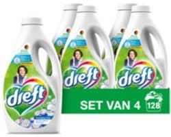 Dreft Vloeibaar Wasmiddel Blue Dream 32 Wasbeurten - 4 x 1,4 liter - Voordeelverpakking