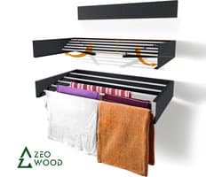 Zeo Wood® - Wanddroogrek Inklapbaar 70 cm - 3.5 m Drooglengte Grijs